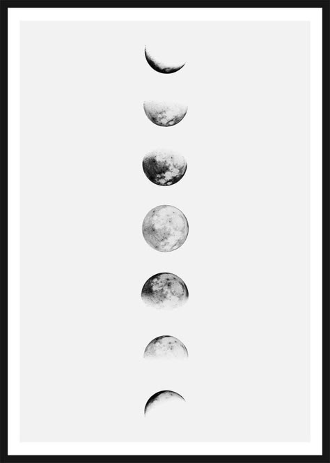 Moon Cycle Poster, Half Moon Tattoo Men, Birth Moon Tattoo, Moon Cycle Art, Large Tattoo Designs, Big Tattoo Ideas, Phases Of The Moon Tattoo, Moon Phase Tattoo, Moon Cycle Tattoo