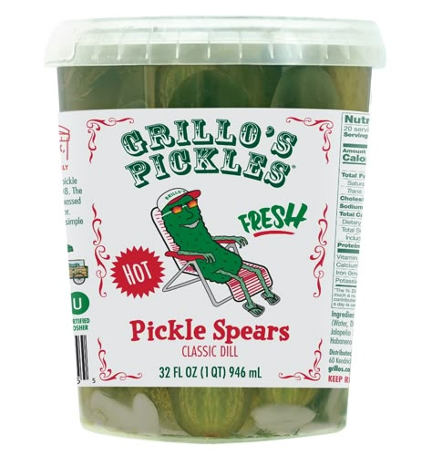 Grillo's Pickles Fresh Hot Italian Dill Spears Meat & Seafood, Refrigerated Pickles & Sauerkraut, Refrigerated Pickles Refrigerated Pickles, Pickle Party, Apple Watch Bands Fashion, Habanero Peppers, Pickle Jars, Your Shopping List, Writing Challenge, Distilled White Vinegar, Dill Pickle