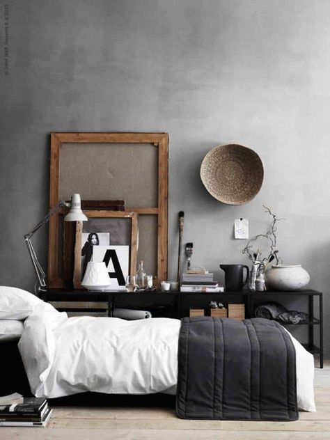 35 Edgy industrial style bedrooms creating a statement Bachelor Bedroom Ideas, Industrial Style Bedroom, Minimal Interior Design, Dekorasi Kamar Tidur, Trendy Bedroom, Bedroom Vintage, Minimalism Interior, Bedroom Loft, Rustic Bedroom