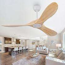 Ceiling Fan No Light, Ceiling Fan Without Light, Wood Ceiling Fan, Wood Ceiling Fans, Bedroom Porch, Ceiling Fans Without Lights, Bedroom Patio, Paulownia Wood, Ceiling Fan Blades