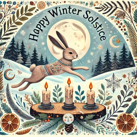 A Winter Solstice greeting card Blessed Winter Solstice, Yule Greetings Cards, Happy Yule Art, Winter Nature Illustration, Winter Solstice Drawing, Yule Greetings Winter Solstice, Happy Winter Solstice Pictures, Winter Solstice 2024, Winter Solstice Greetings