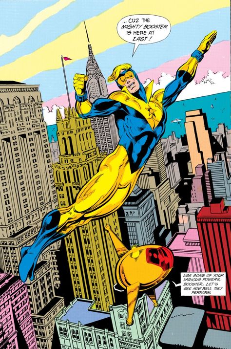 Booster Gold, Dc Comic Costumes, Legion Of Superheroes, Dc Comics Superheroes, Blue Beetle, Boy Best Friend, Detective Comics, Dc Characters, Comic Panels