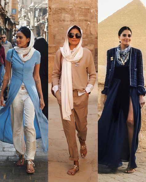 Dubai Dressing Style, What To Wear In Dubai Outfits, Morocco Travel Outfit, Alpa Rama, Egyptian Outfit, Dubai Street Style, Egypt Outfits, Dubai Outfit, Dubai Outfits