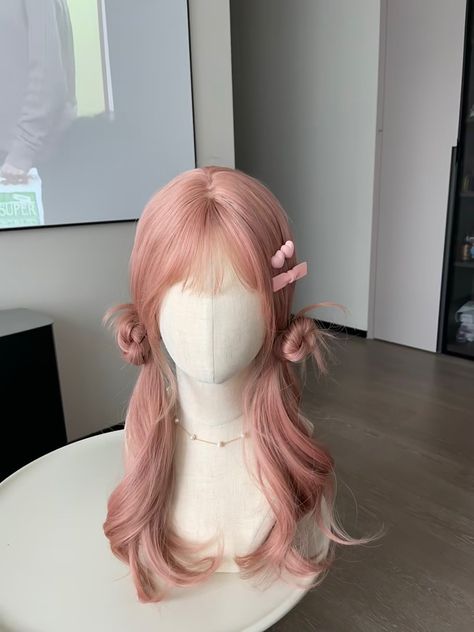 Wigs Pink, Pretty Wigs, Coquette Hair, Hair Stayl, Hairstyles Wigs, Aesthetic Hairstyles, Hair Style Korea, Kpop Hair, Pink Wig