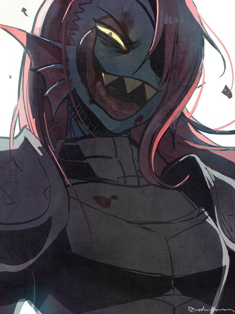 Undyne Fanart, Scary Fish, Lady Art, Undertale Funny, Undertale Cute, Undertale Drawings, Undertale Art, Undertale Fanart, Undertale Comic