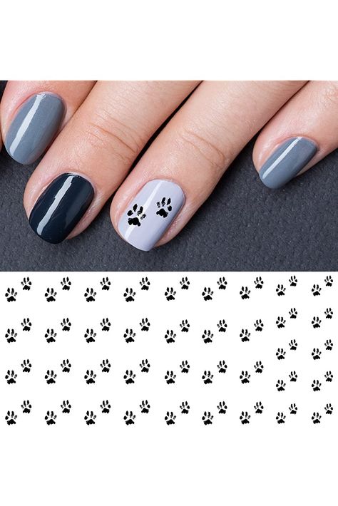 Bear Paw Prints Waterslide Nail Art Decals Paw Nail Art, Paw Print Nails, Paw Nails, Nail Art Simple, Flamingo Nails, Waterslide Nail Decals, Nail Art Decals, Waterslide Decals, Animal Nails