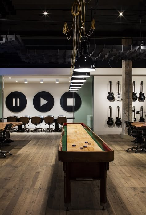 Where The Boys Are — Erin Martin Design Podcast Office, Lobby Inspiration, Luxury Game Room, Dallas Hotels, Condominium Design, Basement Games, Shuffle Board, Game Cafe, Modern Heritage