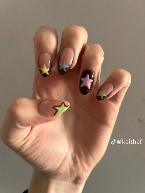 Tyler The Creator Nails, Kartu Tarot, Nails Gel Nails, Hippie Nails, Cute Simple Nails, Nails Now, Gel Nails Diy, Baby Nails, Summery Nails