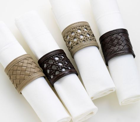 leather napkin rings-recycle a belt!                                                                                                                                                                                 More Leather Napkin Rings, Leather Belt Crafts, Hippie Bedroom Decor, Napkins Rings, Napkin Rings Diy, Leather Scrap, Leather Tote Purse, Rings Silver, Leather Projects