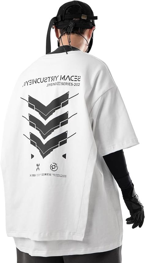 Niepce Inc Streetwear Cyberpunk Half Sleeve Graphic Tees Men (as1, alpha, l, regular, regular, Black1) | Amazon.com Techwear Shirt, Graphic Tees Men, Techwear Jacket, Techwear Pants, Techwear Outfits, Streetwear Graphic Tees, Shell Design, Streetwear Mens, Tech Fleece