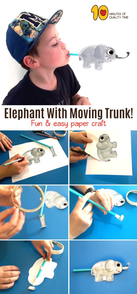 Elephant Crafts For Adults, Elephant Kids Craft, Elephant Art And Craft, Elephant Activities For Preschool, Elephant Crafts For Kids, Elephant Activities, Chameleon Craft, Elephant Craft, Jungle Crafts