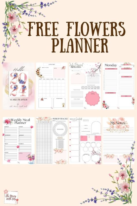 Free Digital Planner Templates Planner Free Download, Free Planner Printables, Best Weekly Planner, Free Digital Planner, Project Planner Printable, Free Calendars, Planner Writing, Organizational Ideas, Floral Planner