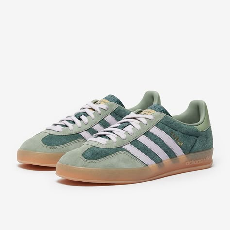 Adidas Gazelle Green, Kids Football Boots, Mineral Green, Green Trainers, Adidas Originals Gazelle, Autumn Trends, Funky Shoes, Training Clothes, Shoe Inspo