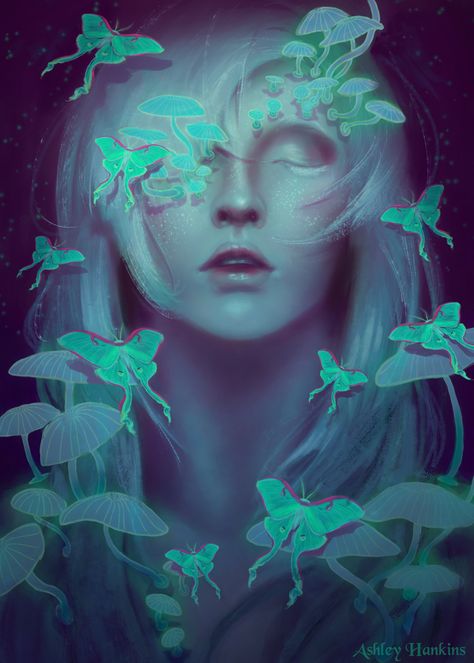 Lunar Moth, Moth Art, Dream Fantasy, Luna Moth, Mythology Art, Beautiful Dark Art, Fantasy Romance, Character Aesthetic, Working Together