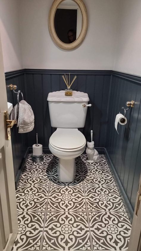 Small Downstairs Toilet Ideas, Downstairs Toilet Ideas, Small Toilet Decor, Small Downstairs Toilet, Bathroom Under Stairs, Toilet Ideas, Downstairs Cloakroom, Toilet Room Decor, White Toilet