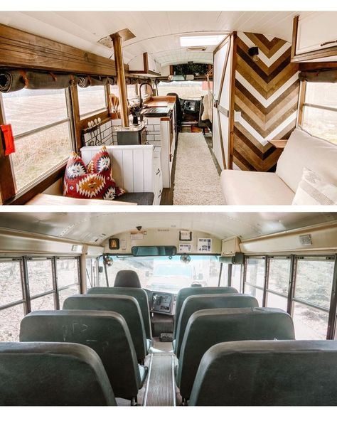 Marie & Ben's Canadian Short Bus Life Short Bus Conversion, Short School Bus, Bedford Buses, Bus Remodel, Van Layout, School Bus Tiny House, School Bus Camper, Tiny House Camper, Bus Living