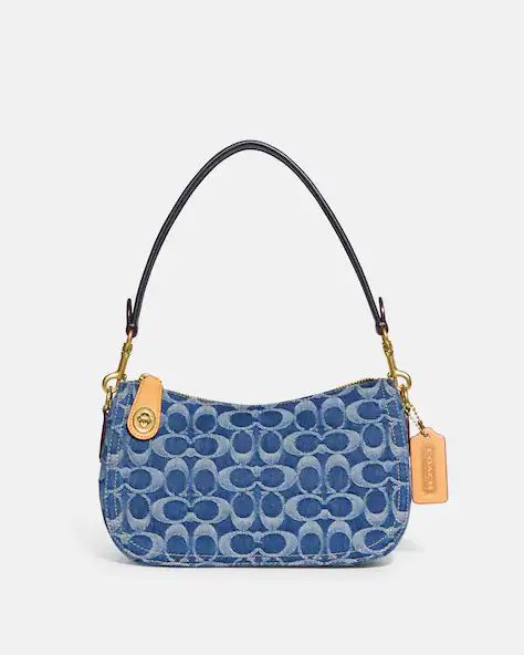 Denim Designer Bag, Coach Denim, Denim Handbag, Denim Handbags, Denim Purse, Classic Bags, Pretty Bags, Midnight Navy, Denim Bag