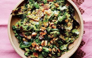 Roasted charred broccoli with peanuts Warm Salads, Charred Broccoli, Warm Salad, Peanut Recipes, Hearty Salads, Roasted Broccoli, Broccoli Recipes, Vegetable Sides, Veggie Sides