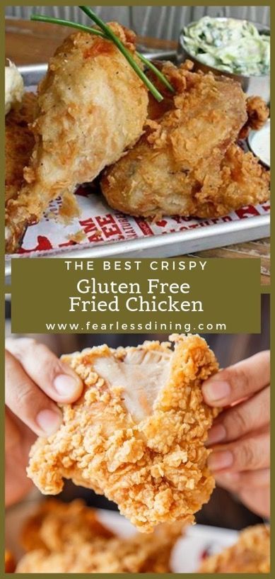 This mouthwatering, crispy gluten free fried chicken recipe is INCREDIBLE!! Easy to follow directions from the owner of San Francisco's Proposition Chicken restaurant. Recipe at www.fearlessdining.com #glutenfree #fried #chicken #friedchicken #chickendinner Gluten Free Recipes Meals, Best Gluten Free Fried Chicken, Gluten Free Fried Chicken Sandwich, Gluten Free Kfc Chicken Recipe, Gluten Free Pan Fried Chicken, All Recipes.com Website, Gluten Free Comfort Food Dinners, Gf Chicken Recipes, Gf Fried Chicken