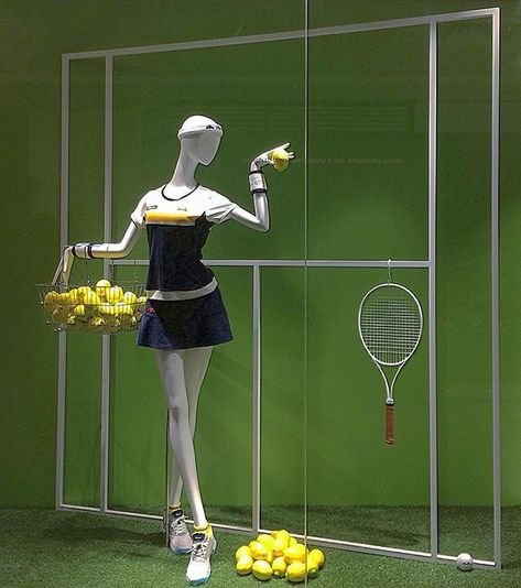 Tennis Artwork, Tennis Store, Tennis Art, Tennis Photos, Tennis Party, Window Display Design, Tennis Shop, Store Windows, Tennis Club