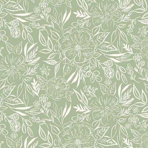 Sage Green Design Wallpaper, Green Kitchen Wallpaper, Phone Profile, Green Baby Bedding, Floral Sketch, Neutral Crib, Sage Green Wallpaper, Floral Bedding, Poster Background