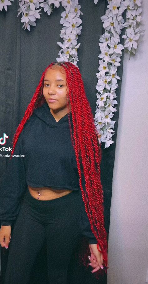 Red Protective Hairstyles, Baddie Braid Hairstyles, Baddie Braids, Red Peekaboo, Braids Red, Hair Braid Diy, Dream Hairstyles, Red Weave Hairstyles, Large Knotless