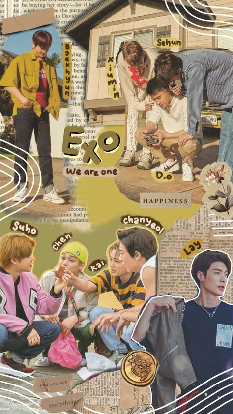 Exo Wallpaper Aesthetic, Exo Background Wallpapers, Exo Group Photo, Exo Cartoon, Exo For Life, Exo Group, Exo Background, Exo 12, Exo Aesthetic