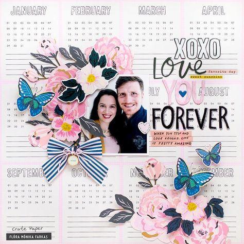 Vintage Scrapbooking, Beautiful Scrapbook Layouts, Calendar Layout, Paper Layout, Maggie Holmes, Paper Lovers, Crate Paper, Disney Scrapbook, Studio Calico