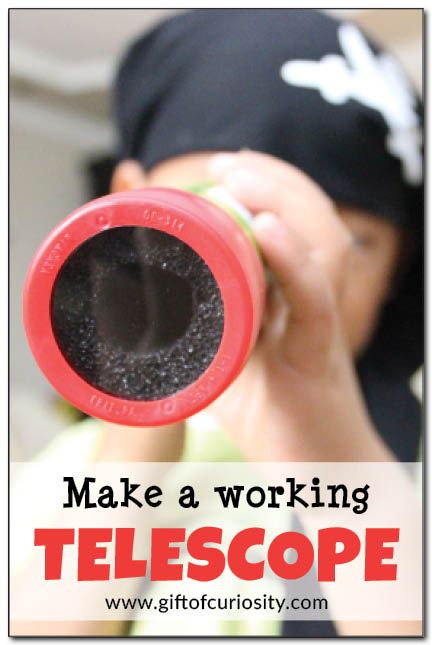 Make a working telescope! Kids can learn to combine lenses of different shapes to make an inexpensive but fully functioning DIY telescope. This is a great science activity for kids. #handsonscience || Gift of Curiosity Science Activity For Kids, Diy Telescope, Disneyland Ears, Steam Learning, Science Activity, Science Activities For Kids, Stem Projects, Preschool Science, Elementary Science