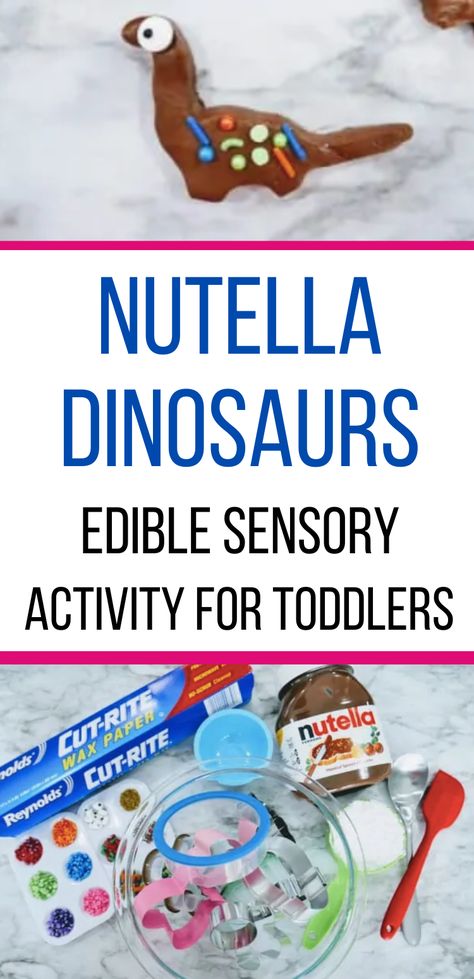 Nutella crafts for kids Edible Sensory Bins For Toddlers, Easy Edible Playdough, Sensory Activities Toddlers Edible, Messy Play Edible, Playing With Food Sensory Activities, Edible Dirt Sensory, Edible Playdough Recipe, Fun Kids Desserts, Sensory Activity For Toddlers