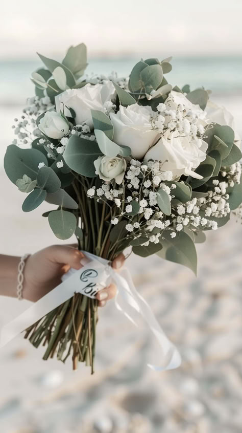 sage green wedding bouquet Wedding Colors Sage And Blush, Sage Green Bridal Flowers, Greenery Bouquet With White Flowers, Bouquet Of Flowers Sage Green, Sage Green Flower Bouquet Wedding, Sage And White Bouquet, Sage Green And White Wedding Bouquet, Wedding Venues Sage Green, Flowers For Sage Green Wedding