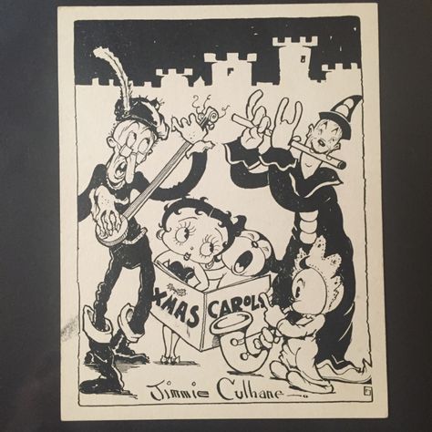 Shamus Culhane Fleischer Studios Christmas Card Comic Art Betty Boop Christmas, Fleischer Studios, 1930s Cartoons, Vintage Cartoons, Betty Boop Art, Betty Boop Cartoon, Betty Boop Pictures, Art Animation, Art Comic