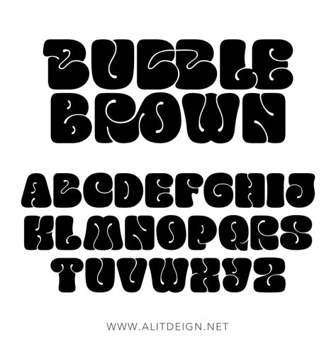 This font is carefully crafted with 710 characters, ensuring versatility and multilingual support. Whether you’re designing in English, French, Spanish, German, or any other language, Bubble Brown has got you covered. The font includes special characters, punctuation marks, numerals, and a wide range of glyphs, allowing you to express your creativity without limitations. Modern Bubble Font, Type Faces Fonts, Unique Fonts Alphabet, Spanish Font, English Font Design, Thick Fonts, Interesting Fonts, Artsy Fonts, Big Fonts