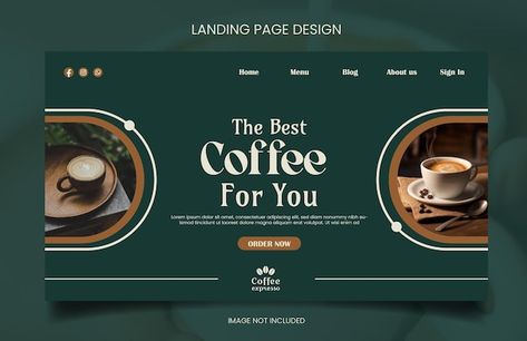 Coffee Shop Landing Page Design, Coffee Banner Aesthetic, Coffee Website Design Inspiration, Cafe Web Design, Site Internet Inspiration, Coffee Banner Design, Coffee Landing Page, Coffee Website Design, Webpage Ideas