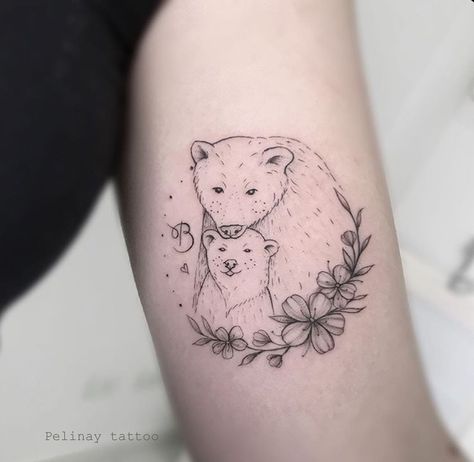 Mother Daughter Bear Tattoos, Mama Bear Baby Bear Tattoo, Momma Bear Tattoo, Jacob Tattoo, Baby Bear Tattoo, Henry Tattoo, Mama Tattoos, Polar Bear Tattoo, Son Tattoos