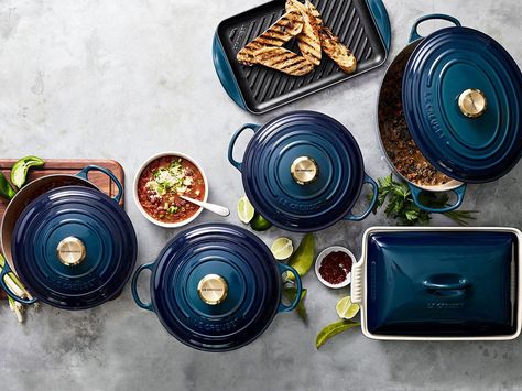 Le Creuset Just Dropped Its Newest Color—and It’s the First of Its Kind Le Creuset Blue, Le Crueset, Le Creuset Kitchen, Le Creuset Colors, Village Park, Le Creuset Cookware, Enameled Cast Iron Cookware, Spring Lake, Enameled Cast Iron