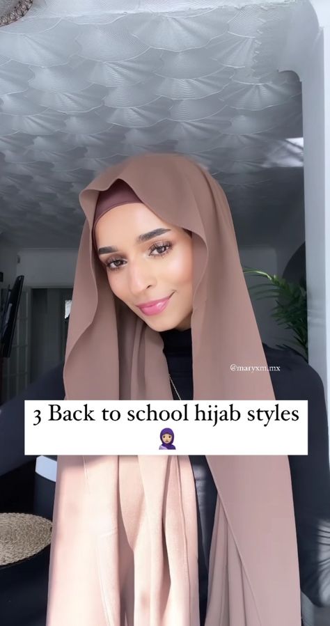 Hijab Tutorial For School, Different Hijab Styles, School Hijab, Hijab Styles, Hijab Tutorial, Hijab Fashion, Back To School