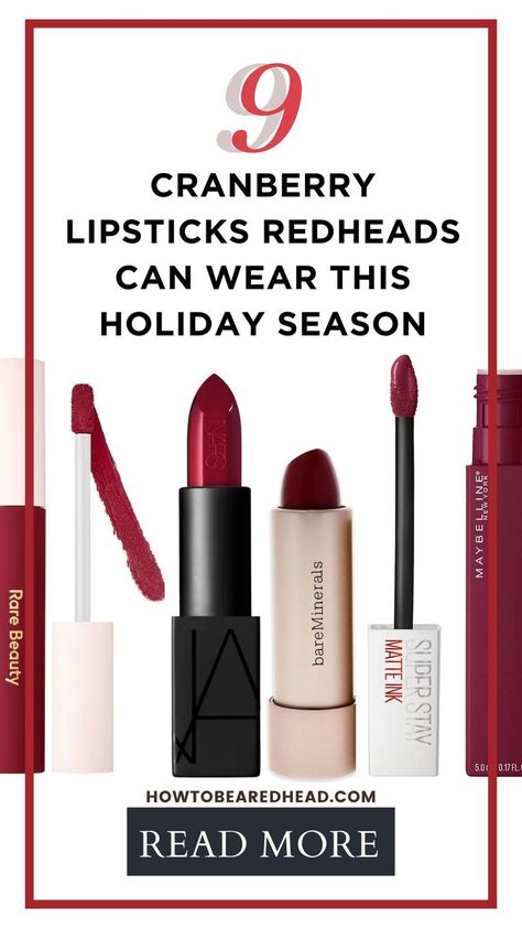 Cranberry Lipstick, Berry Tones, Maybelline Lipstick, Redhead Makeup, Berry Lipstick, Lipstick For Fair Skin, Holiday Makeup Looks, Berry Lips, Holiday Makeup