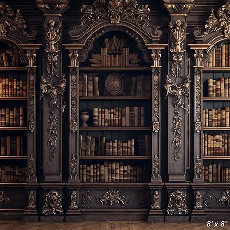 Royal Bookshelf Library Archive Place Backdrop for Photo SBH0665 – Starbackdrop Home Library Room, Library Room Decor, Chic Library, Contemporary Library, House Room Design, Bookshelf Library, Detail Arsitektur, Classic Library, Dream Library