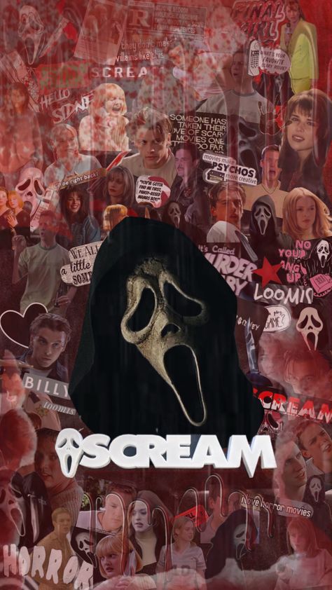 #scream #scream1996 #screammovie #wallpaper #movies #horrormovies #horroraesthetic Scream Aesthetic Wallpaper, Ghostface Wallpaper Aesthetic, Ghost Face Wallpaper Aesthetic, Wallpaper Movies, Scream Characters, Movie Collage, Halloween Wallpaper Iphone Backgrounds, Halloween Wallpaper Backgrounds, Halloween Wallpaper Cute