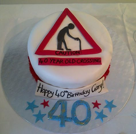 40th Birthday Cake / Old Man by Stephanie Sell 40 Year Old Man, Birthday Cake For Brother, 40th Birthday Cakes For Men, Old Man Birthday, 40th Birthday Men, Cake Design For Men, Funny 40th Birthday, 40th Bday Ideas, 40th Birthday Cake