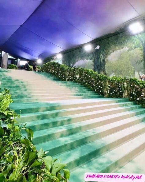 Here's the first glimpse of the Met Gala 2024 carpet Pharaohs #metgala Met Gala Red Carpet Background, Red Carpet Background, Official Dresses, Met Gala Red Carpet, Steps Design, The Met Gala, Summer Work, Green Carpet, Anna Wintour