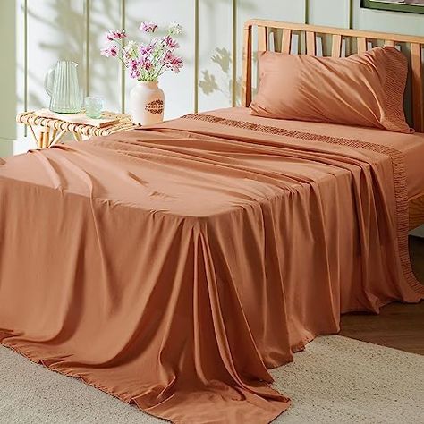 Orange Sheets, Pillow Case Mattress, Twin Bed Sheets, Soft Bed Sheets, King Size Sheets, Sleep Sanctuary, Bedding Sheets, Peaceful Sleep, King Sheets