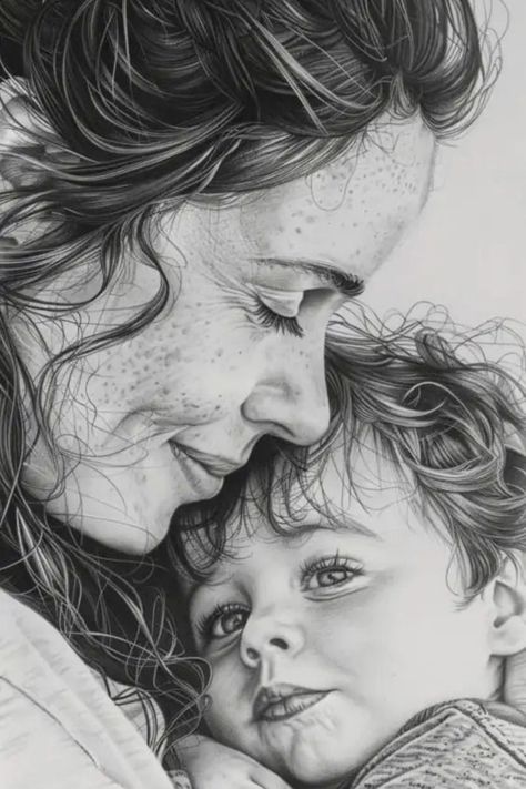 Mom Wallpaper Art, Pencil Sketch Reference, Art About Motherhood, Mother Day Sketch, Mother Love Pictures, Mom Love Wallpaper, Mom Art Drawing, Wallpaper For Mom, Mother Child Drawing