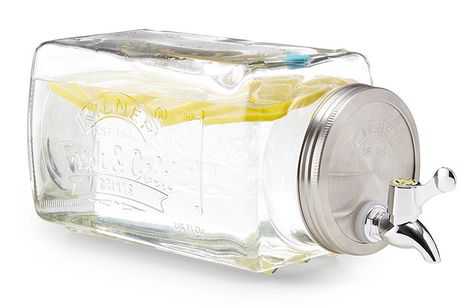 A rustic, space-saving take on the traditional refrigerator drink dispenser that combines a large glass mason jar with a screw on spigot lid. Housewarming Gift Ideas First Home, Drinks Dispenser, Wine Country Gift Baskets, Wine Dispenser, Beverage Fridge, Beverage Dispensers, Beverage Refrigerator, Beverage Dispenser, Uncommon Goods