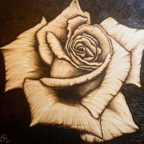 Burnt Rose, Beginner Wood Burning, Wood Slice Decor, Pyrography Designs, Wood Burning Patterns Stencil, Wood Burning Stencils, Small Easel, Wood Burn Designs, Pyrography Patterns