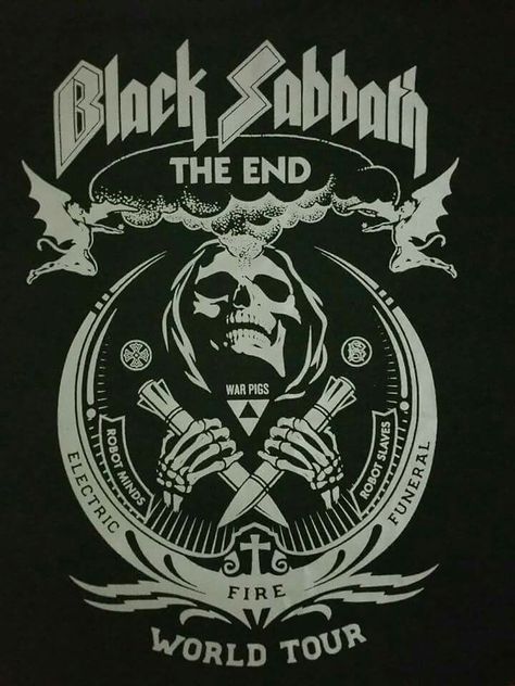 Black Sabbath The End 2016 Black Sabbath The End, Black Sabbath Concert, Arte Heavy Metal, Rock Poster Art, Rock N Roll Art, Rock Band Posters, Heavy Metal Art, Band Wallpapers, Shepard Fairey