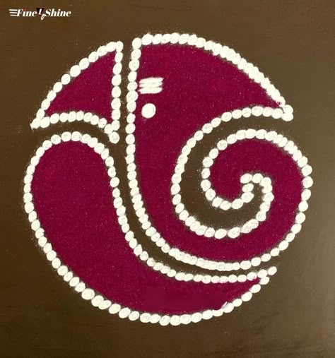 Simple Ganpati Rangoli Design, Rangoli Design Ganpati, Easy Ganpati Rangoli Design, Ganesh Rangoli Design Simple, Ganpati Rangoli Simple, Ganapati Rangoli Designs, Diwali Rangoli Simple, Simple Rangoli Designs Easy, Rangoli Design Diwali