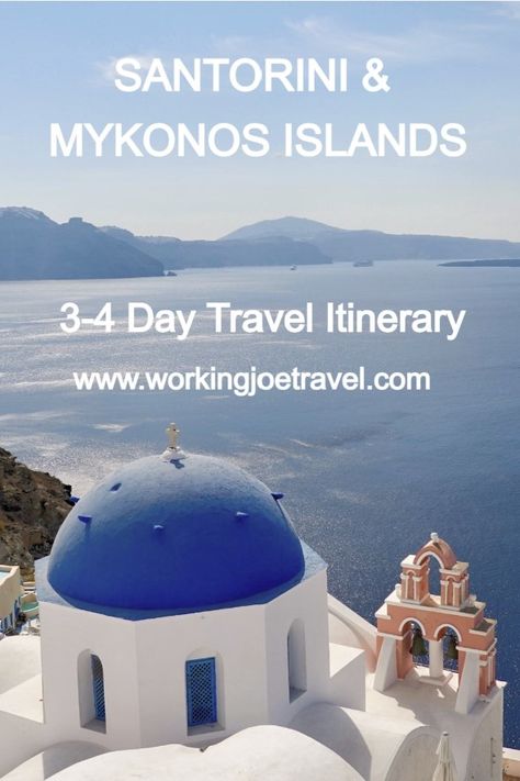 The natural beauty of Santorini and Mykonos Islands will far exceed your expectations. Our 3-4 day travel Itinerary will help you explore this colorful vacation destination. Read our travel guide here. Greece Itinerary 4 Days, Mykonos Itinerary, Santorini Island Greece, Best Greek Islands, Greece Mykonos, Greece Itinerary, Honeymoon Trip, Mykonos Hotels, Greece Beach