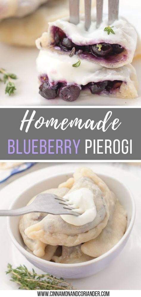 Blueberry Pierogi, Pierogi Dough, Polish Dumplings, Pierogi Recipe, Sweet Dumplings, Lemon Thyme, Ukrainian Recipes, Oreo Dessert, Polish Recipes